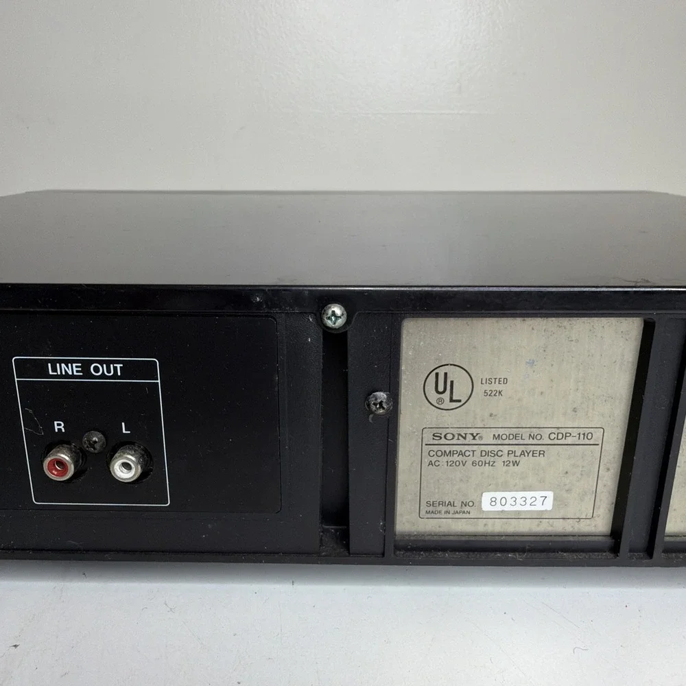 Sony CDP-110 Compact Disc Player Vintage 1987 Rare Made in Japan